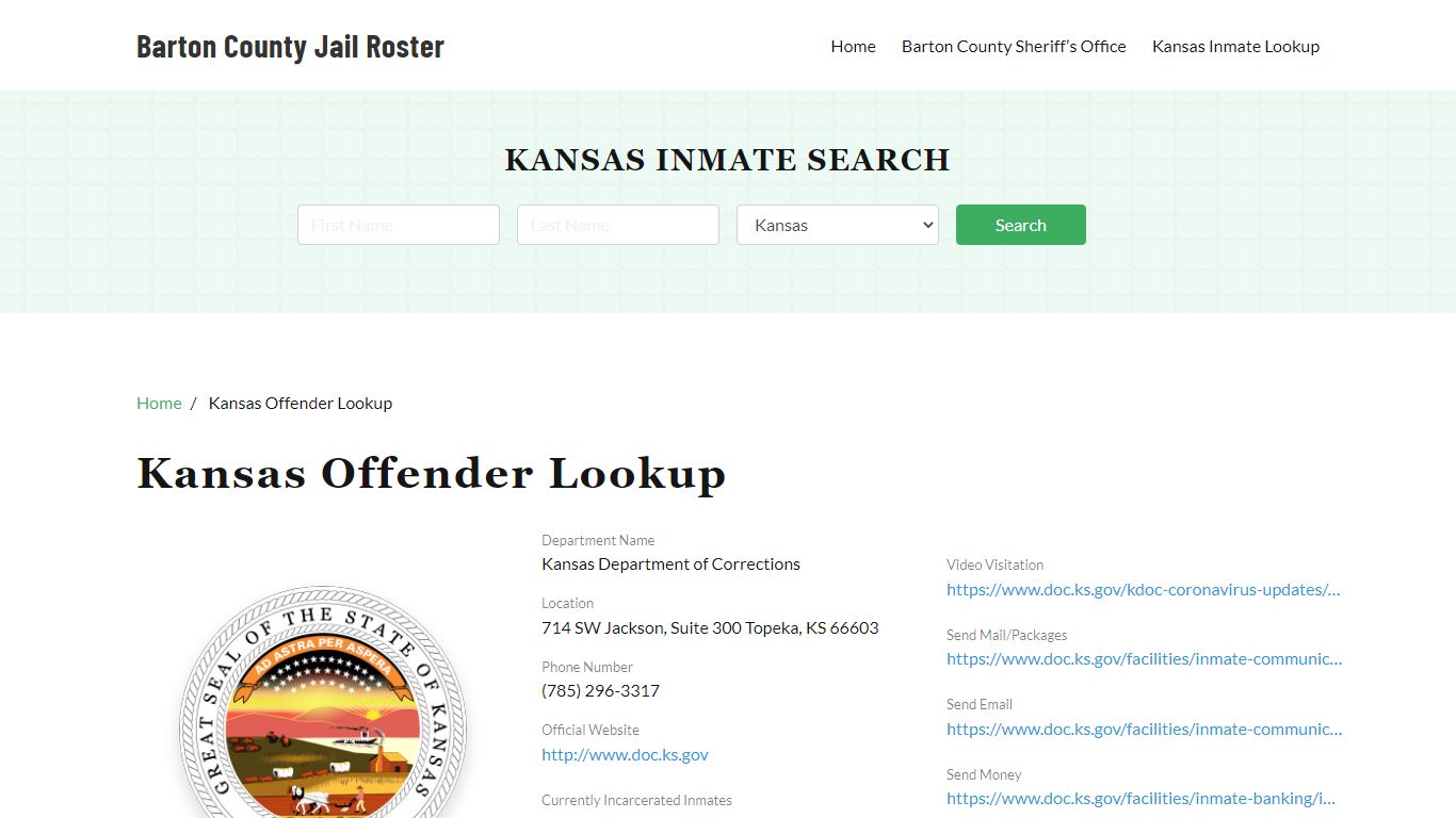 Kansas Inmate Search, Jail Rosters - Barton County Jail