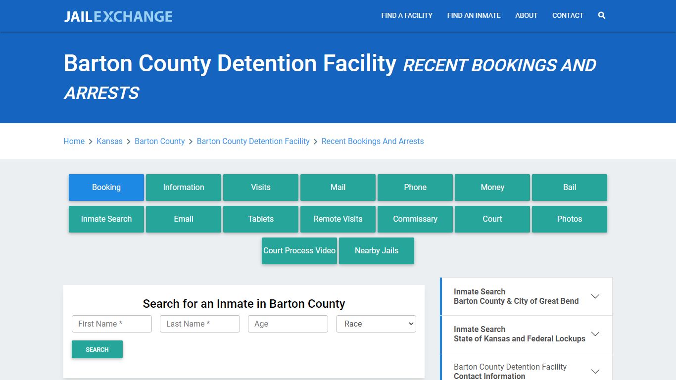 Barton County Detention Facility Recent Bookings And Arrests